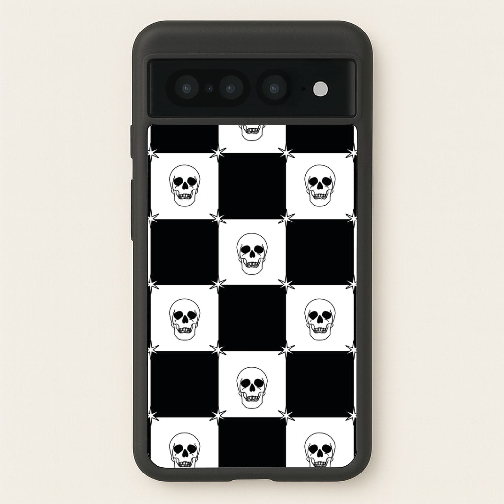 Checkered Skulls Pattern Google Pixel 7 Pro Case
