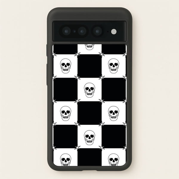 Checkered Skulls Pattern Google Pixel 7 Pro Case