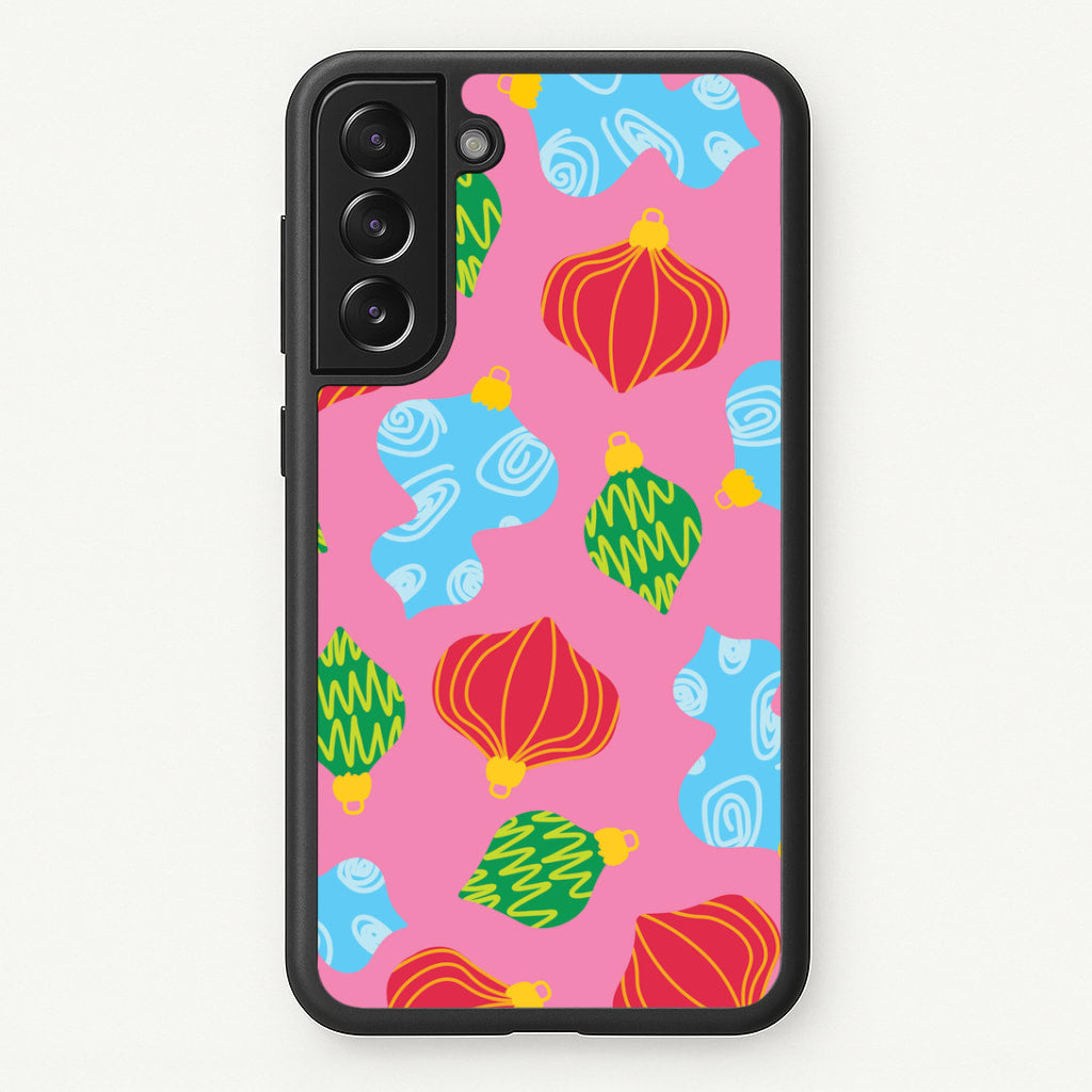 Abstract Christmas Baubles Pattern Galaxy S22 Plus Case