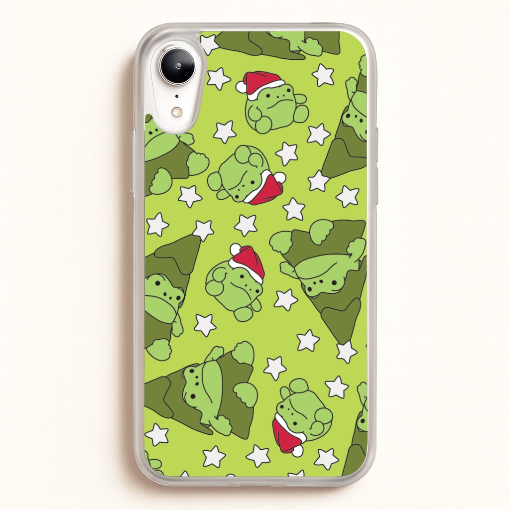 Christmas Frogs And Stars Plush Pattern iPhone XR Case