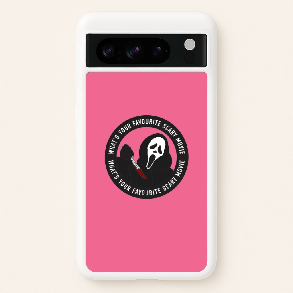What's Your Favourite Scary Movie Badge Google Pixel 8 Pro Case
