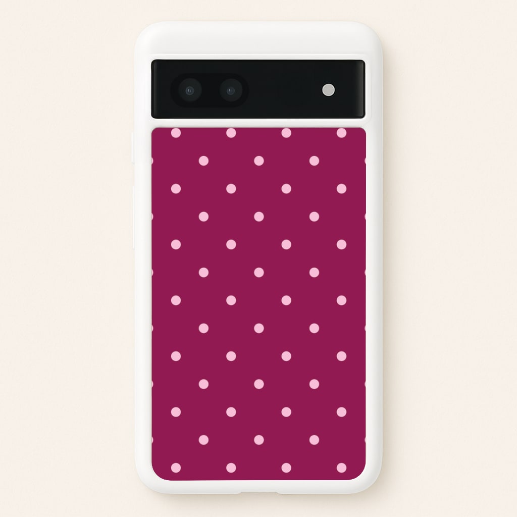 Raspberry Polka Dots Google Pixel 6a Case
