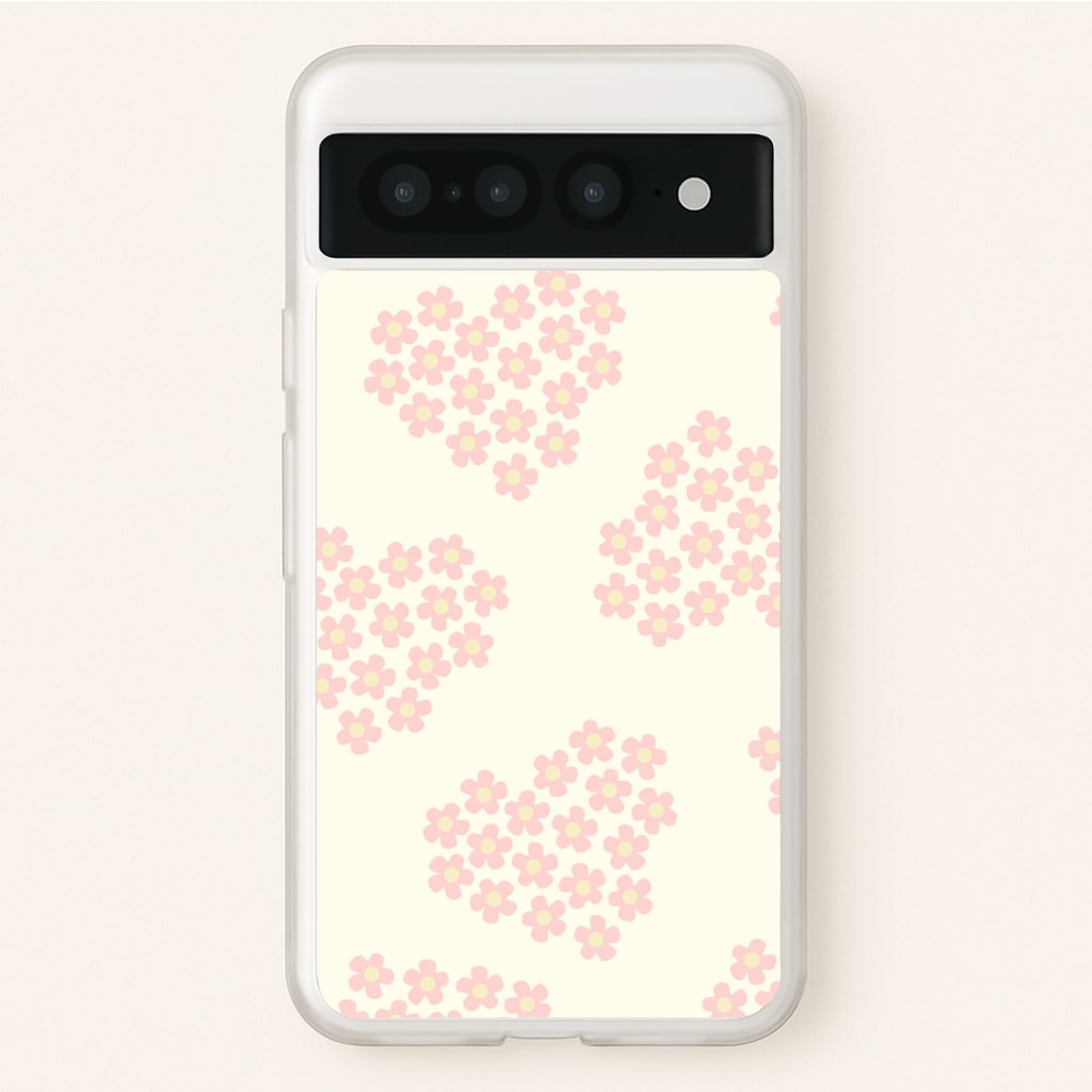 Flower Hearts Pattern Google Pixel 7 Pro Case