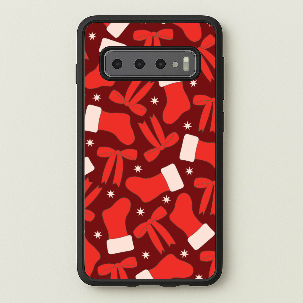Stockings And Bows Pattern Galaxy S10 Plus Case