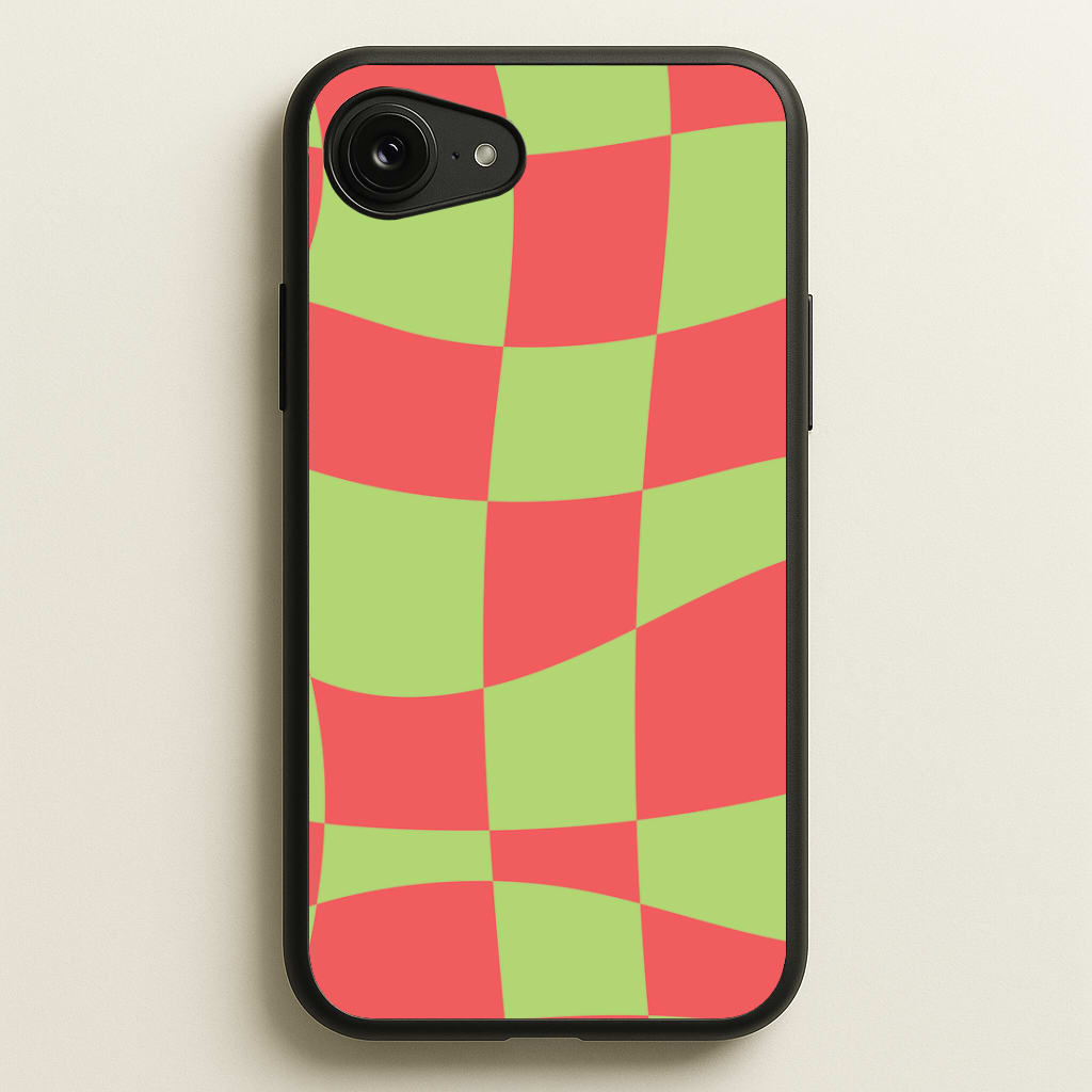 Abstract Red And Green Christmas Pattern iPhone 16e Case