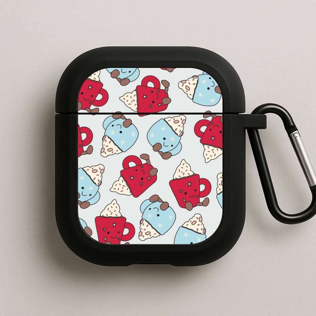 Christmas Drinks Plushies Pattern AirPods Case