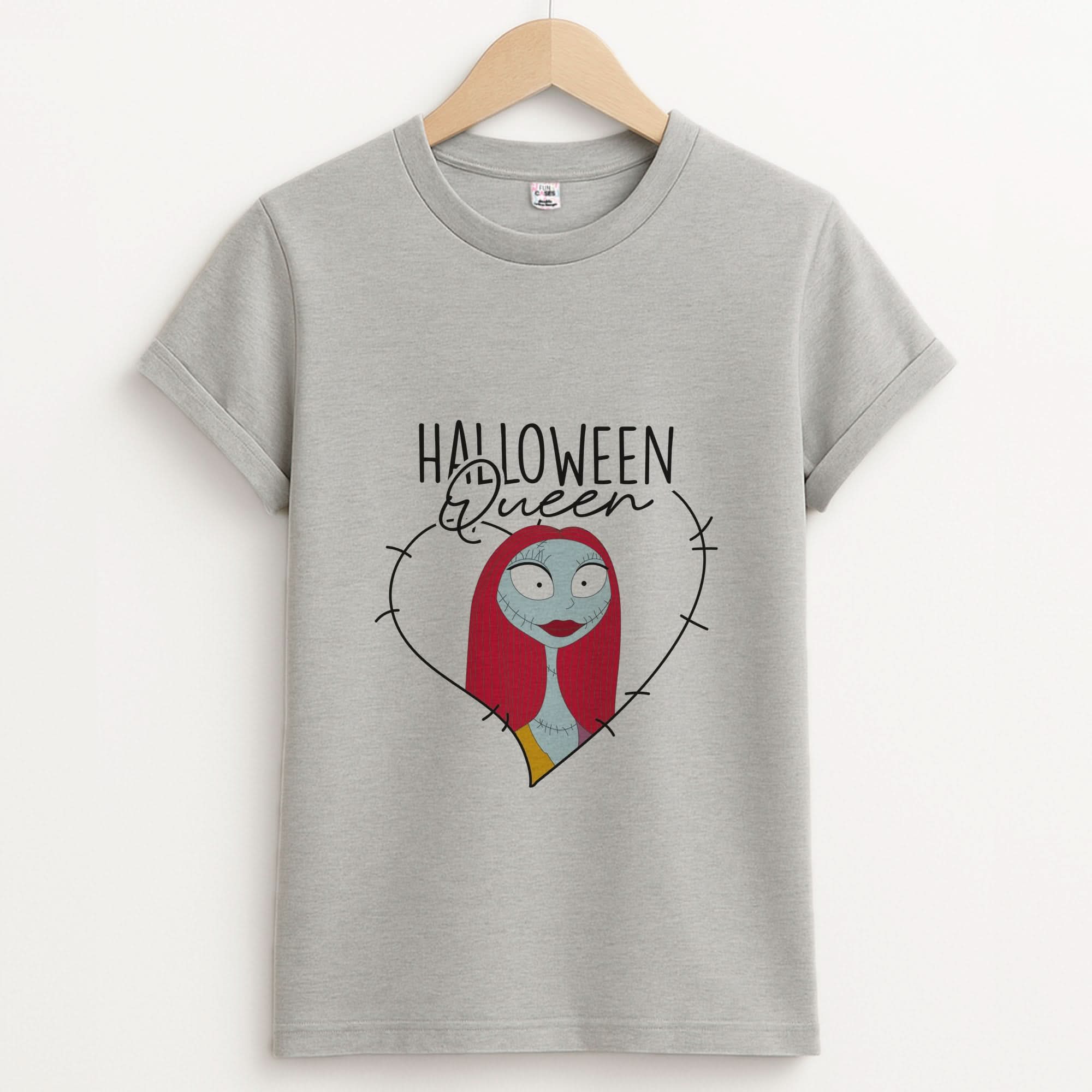 Halloween Queen Heart Unisex Grey T-Shirt