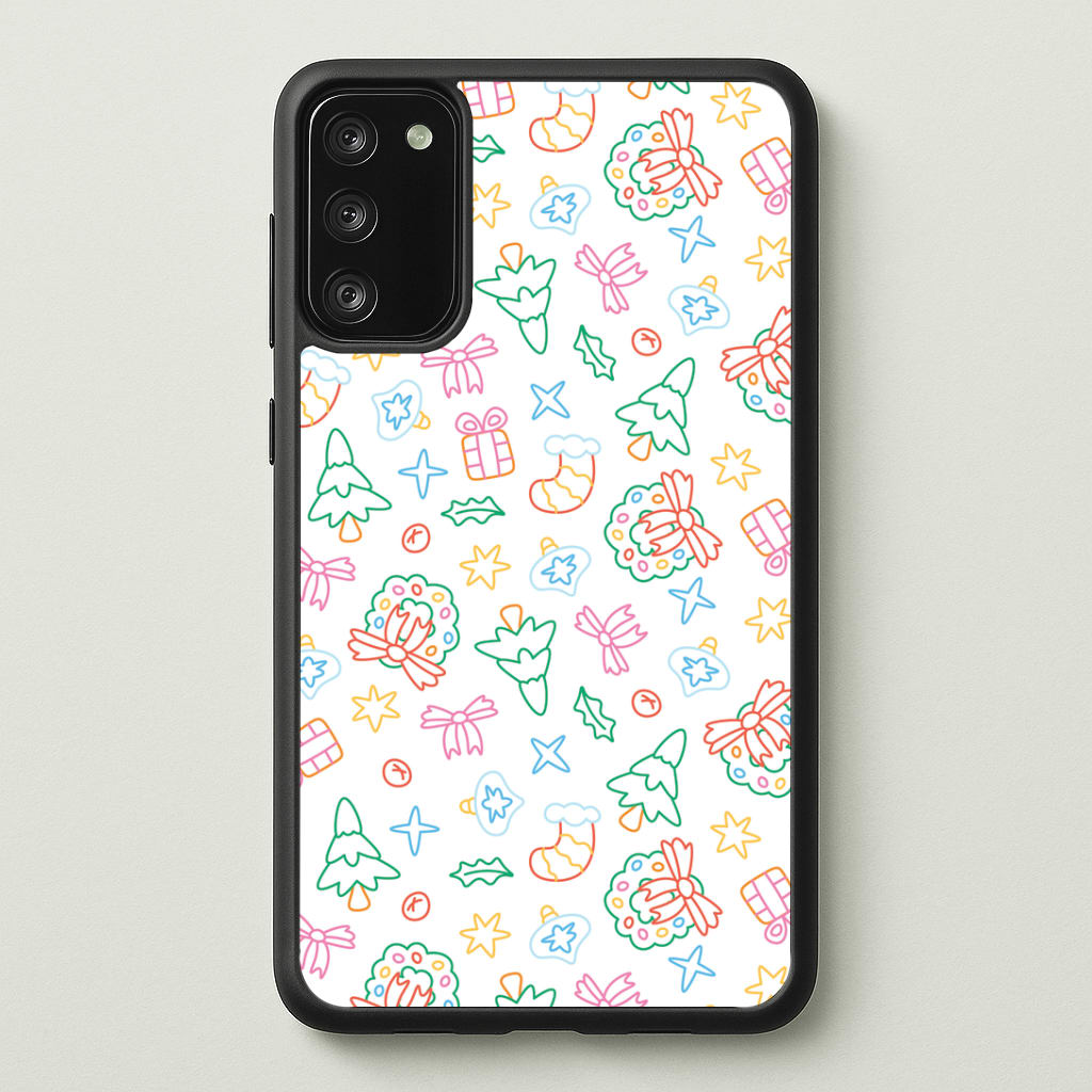 Neon Christmas Icons Pattern II Galaxy S20 Case