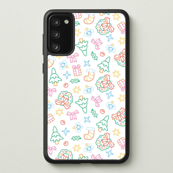 Neon Christmas Icons Pattern II Galaxy A41 Case