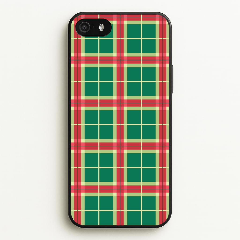 Red And Green Tartan II Christmas Pattern iPhone 5 / 5s / SE 2016 Case