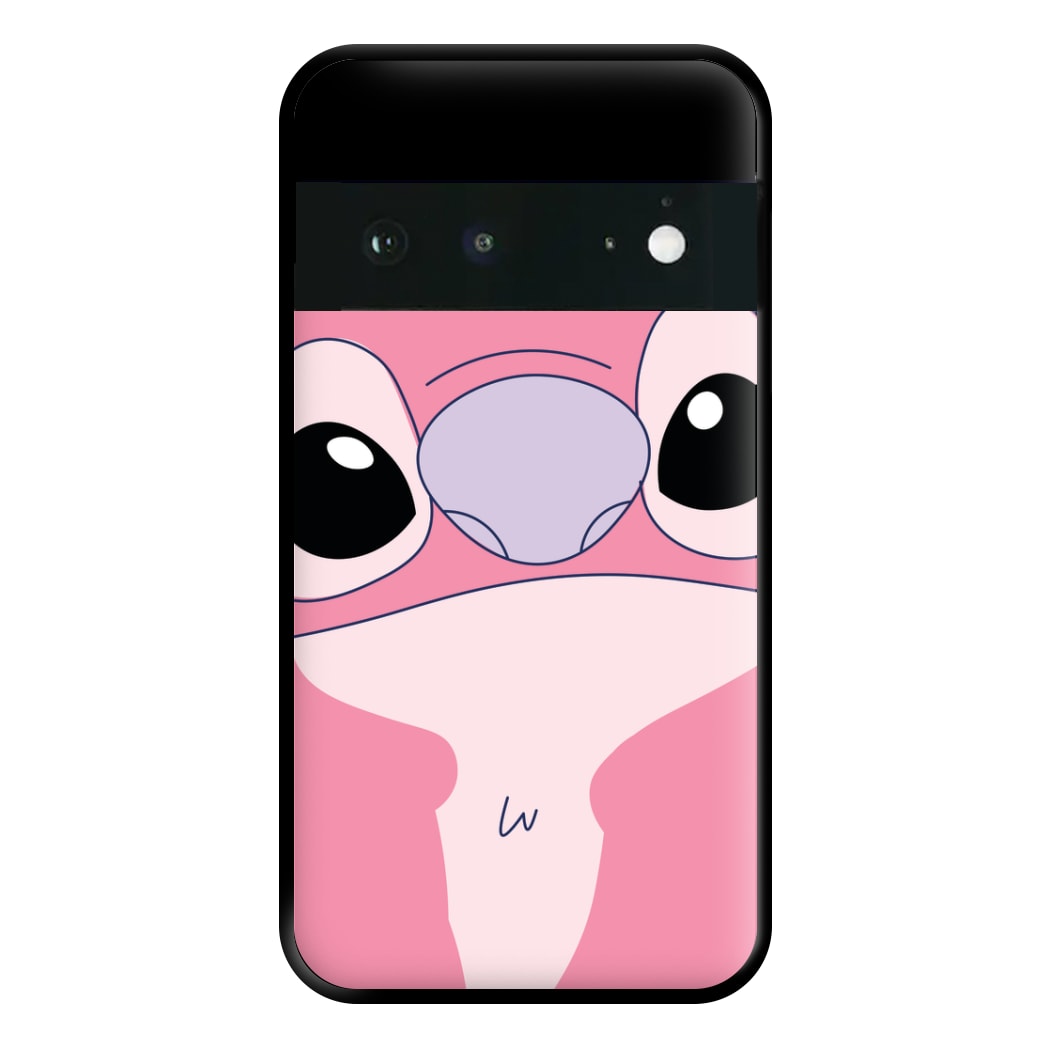 Cute Pink Alien Face Google Pixel 6a Case