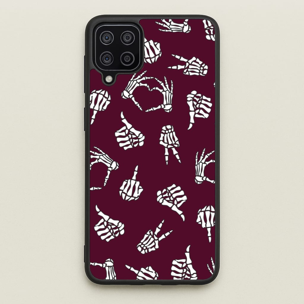 Skeleton Hands Pattern Galaxy A12 Case