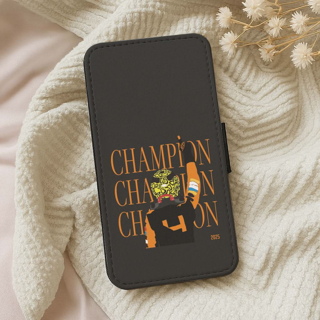 Lando Champion 2025 Leather Phone Case