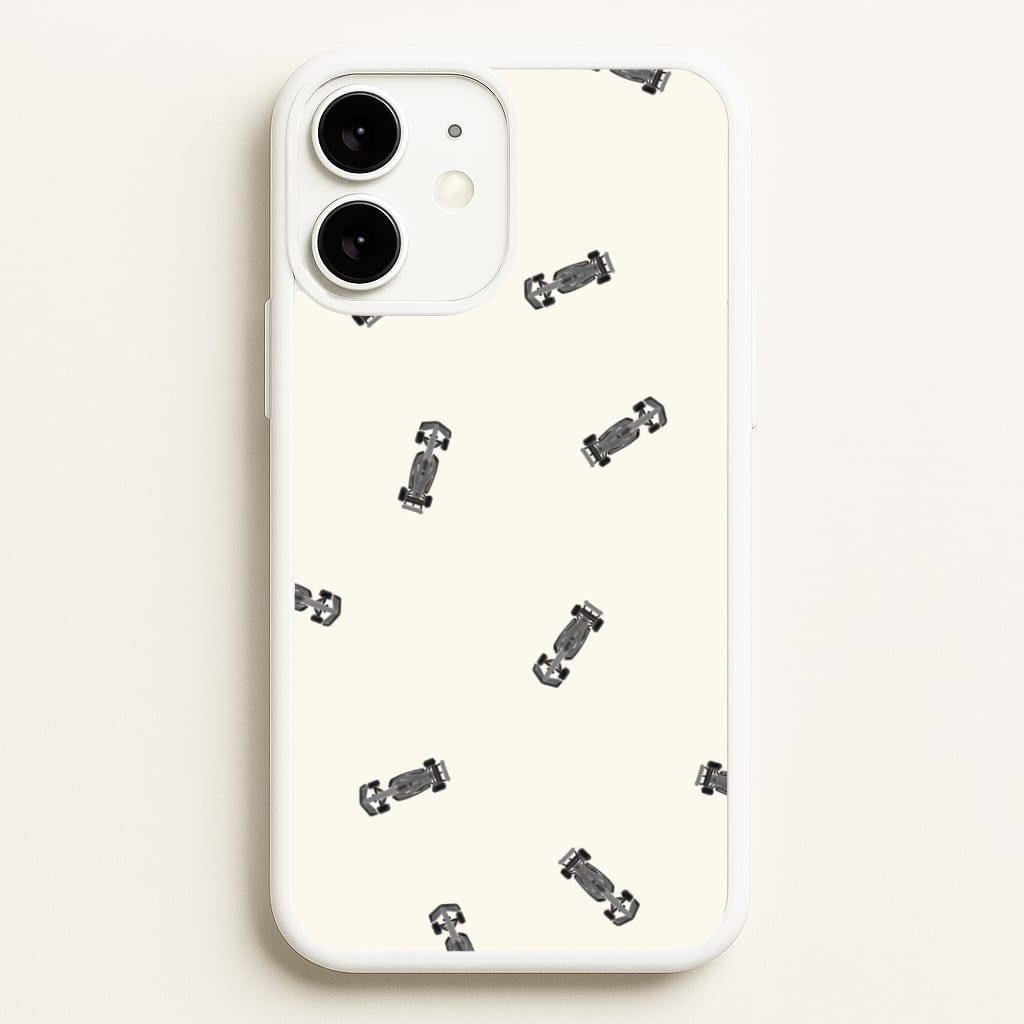 Race Cars Pattern Off White iPhone 11 Case