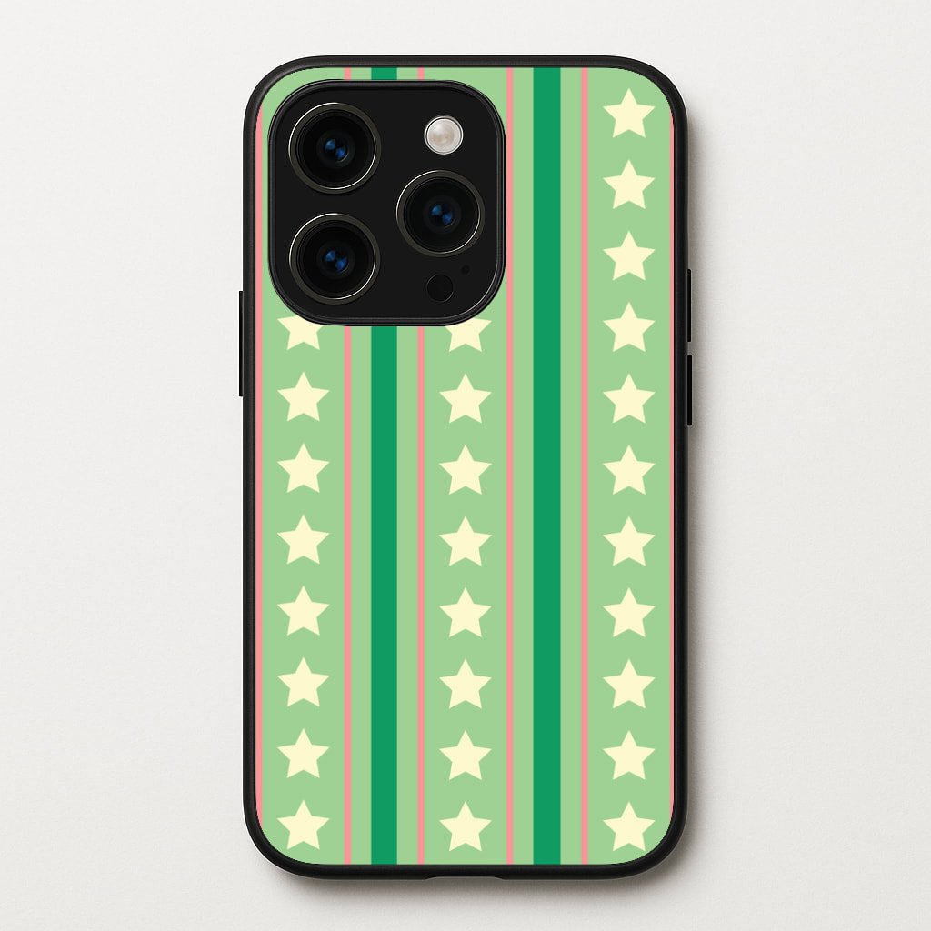 Stars And Stripes Christmas Pattern iPhone 14 Pro Case