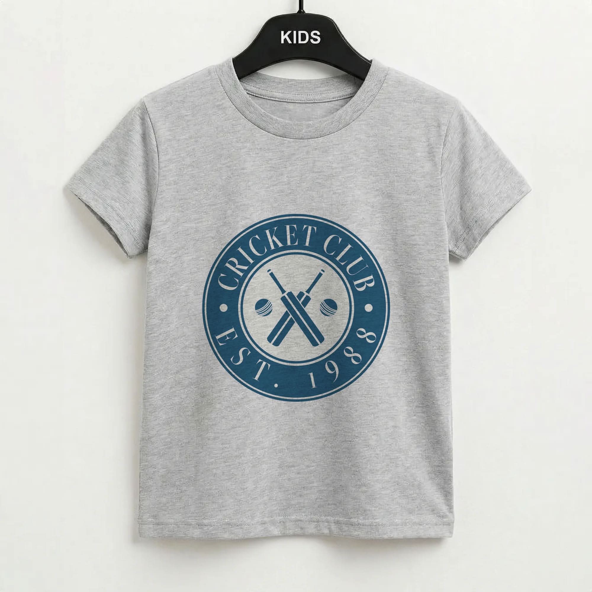 Cricket Badge Grey Kids T-Shirt