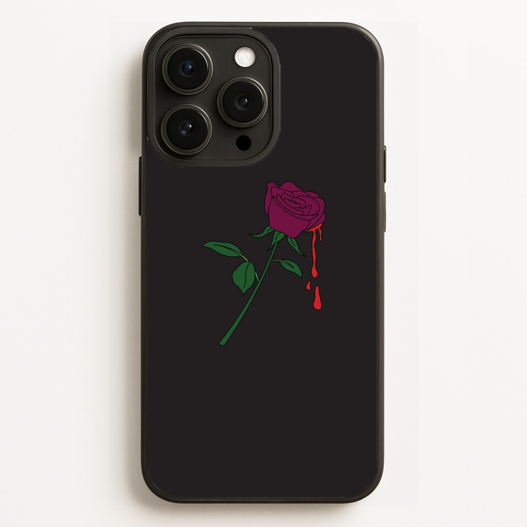 Dark Pink Rose iPhone 16 Pro Max Case