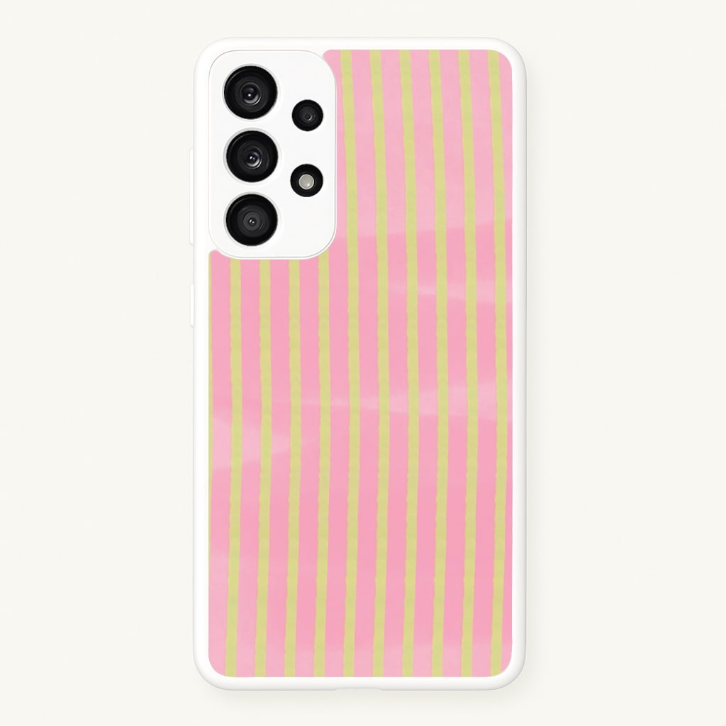 Pink Meadow Stripes Galaxy A53 Case