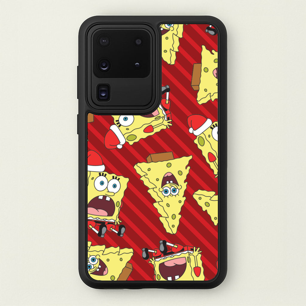 Christmas Cartoon Sponge Stripes Pattern Galaxy S20 Ultra Case