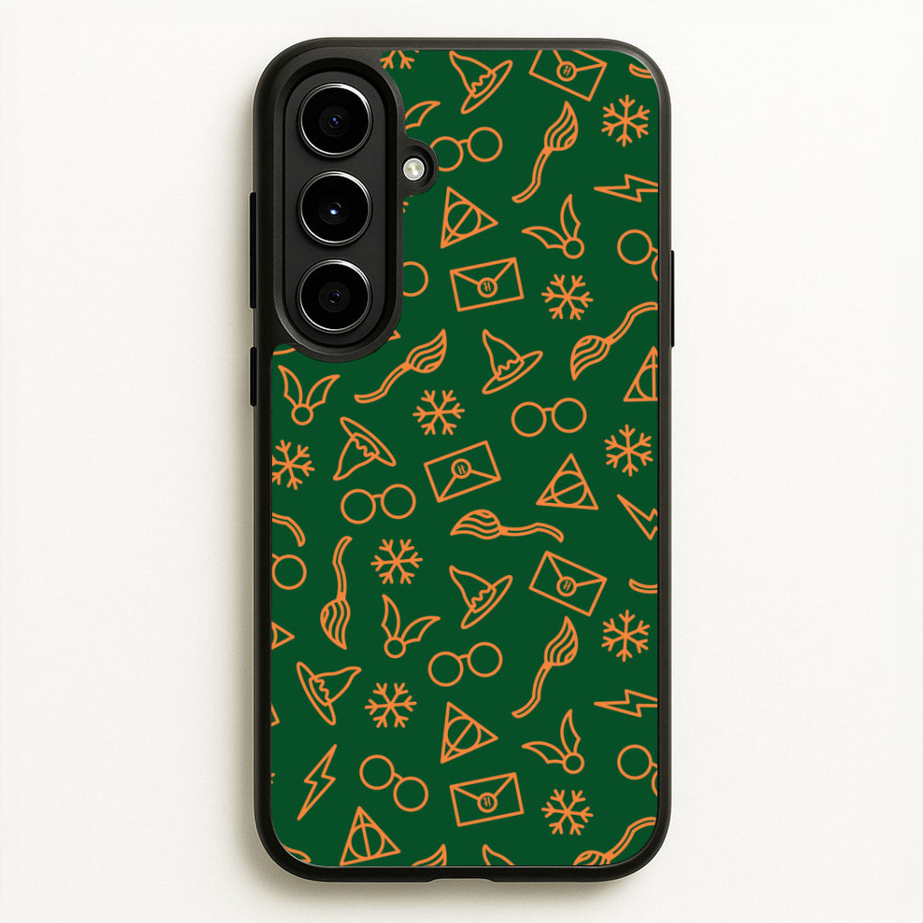 Christmas Wizard Icons Pattern Galaxy A56 Case