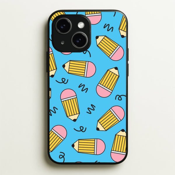 Pencils And Scribbles Pattern iPhone 15 Case