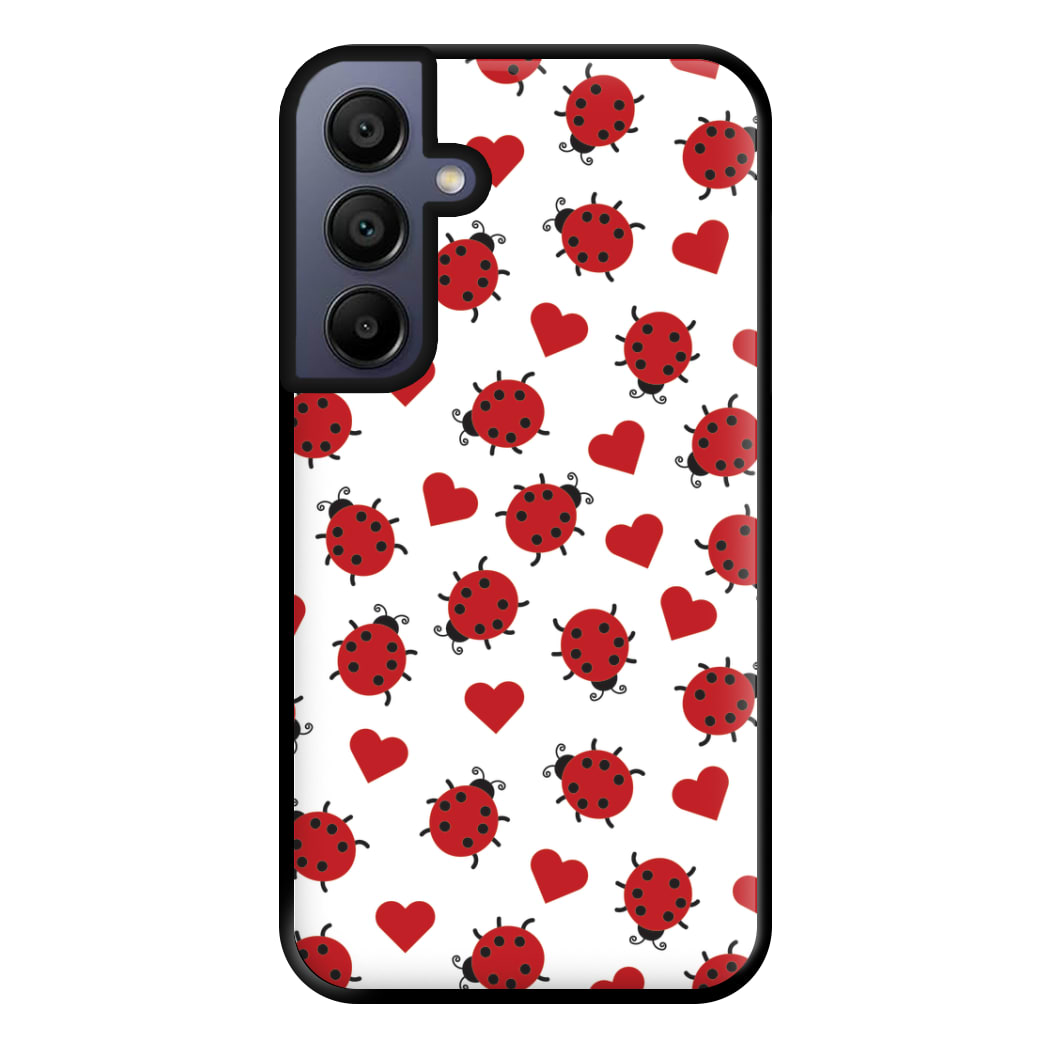 Ladybugs And Hearts Pattern Galaxy A16 Case