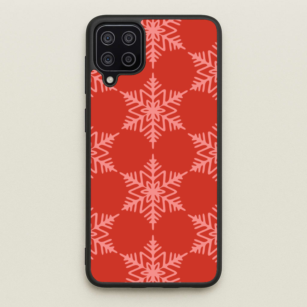 Red Giant Snowflakes Christmas Pattern Galaxy A12 Case