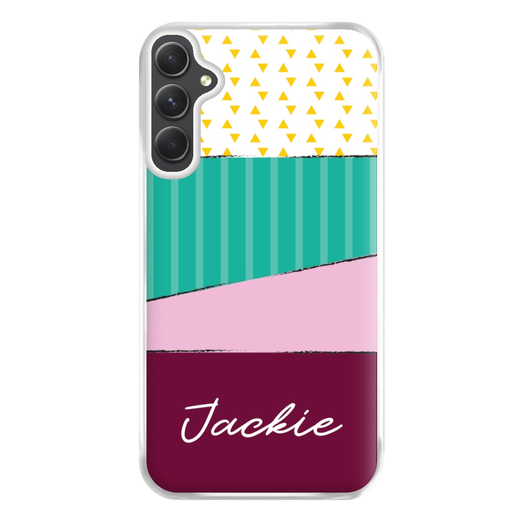 Geometric Patterns Personalised Name Galaxy A54 Case