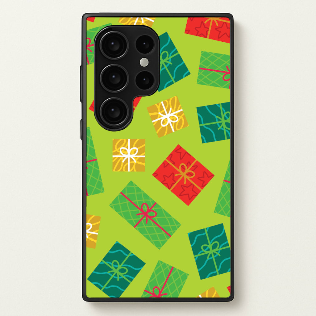 Colourful Abstract Christmas Presents Pattern Galaxy S24 Ultra Case