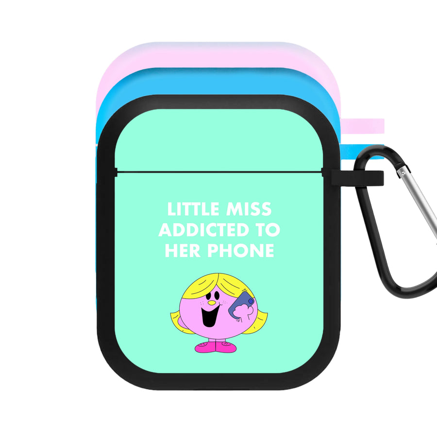 Little Miss Addicted To Her Phone - Aesthetic Quote AirPods Case