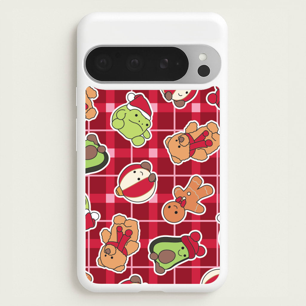 Christmas Plushies Tartan Pattern Google Pixel 9 Pro XL Case