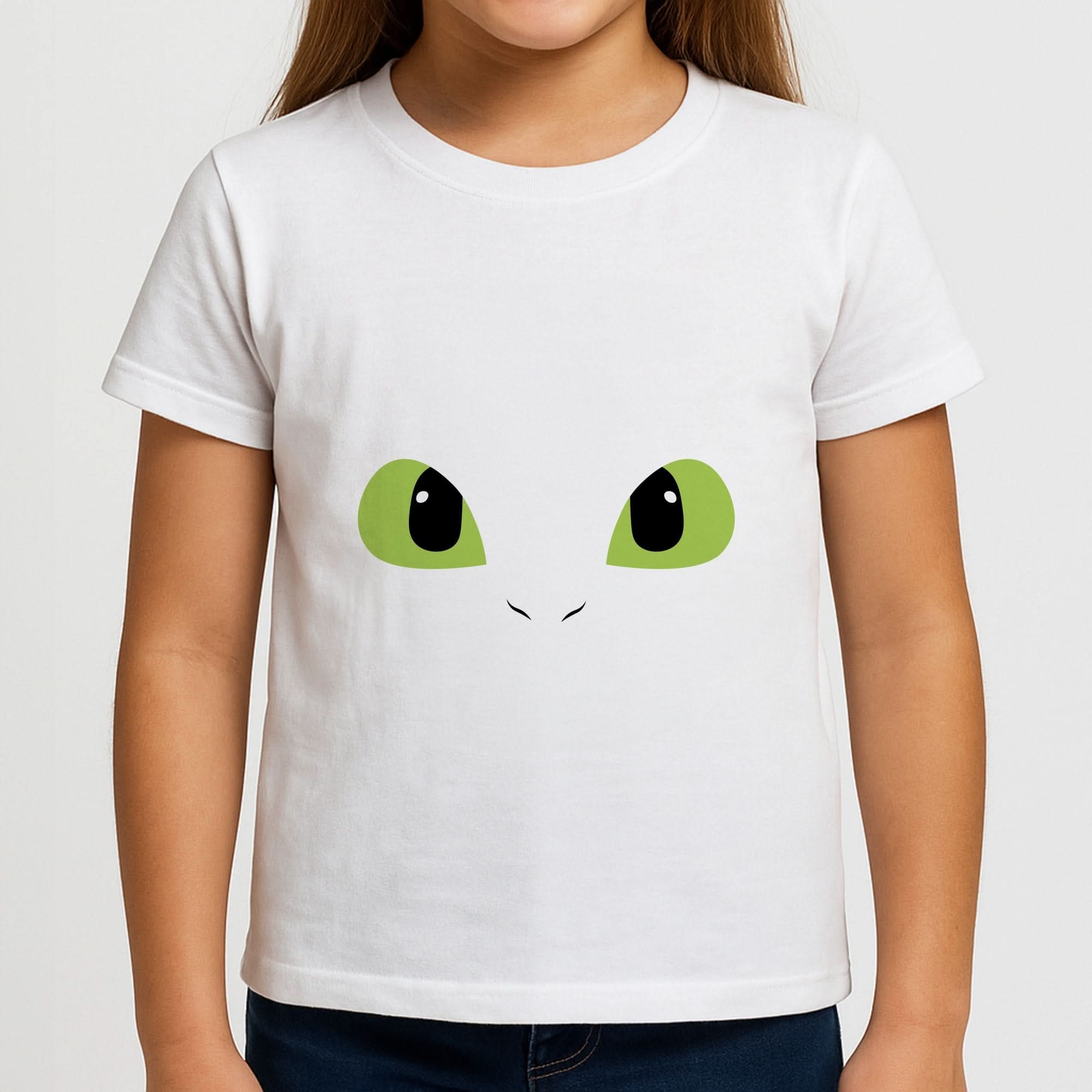 Black Fury Dragon Face Girls T-Shirt