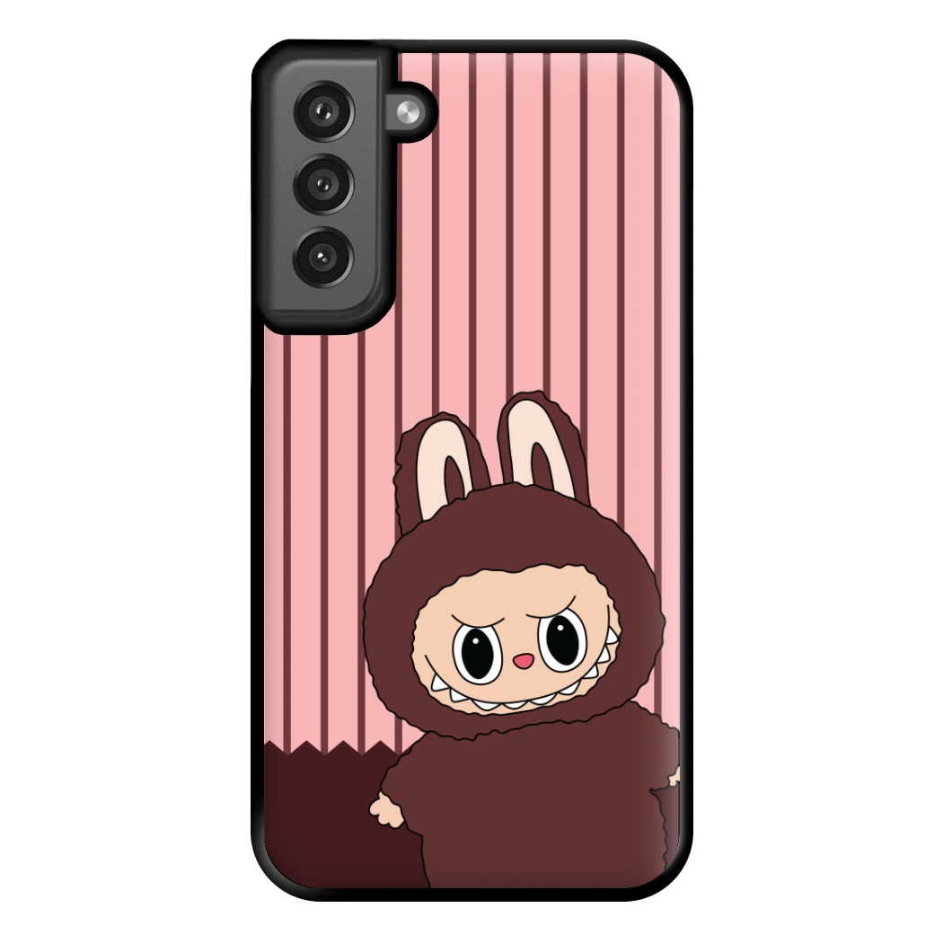 Stripey Cute Brown Monster Galaxy S21FE Case