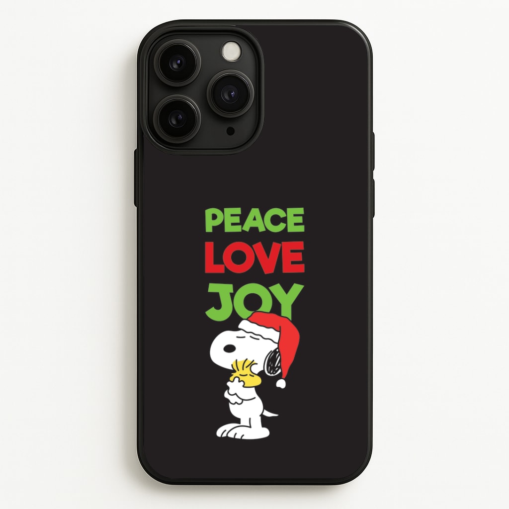 Peace, Love, Joy Christmas Cartoon Beagle iPhone 11 Pro Max Case