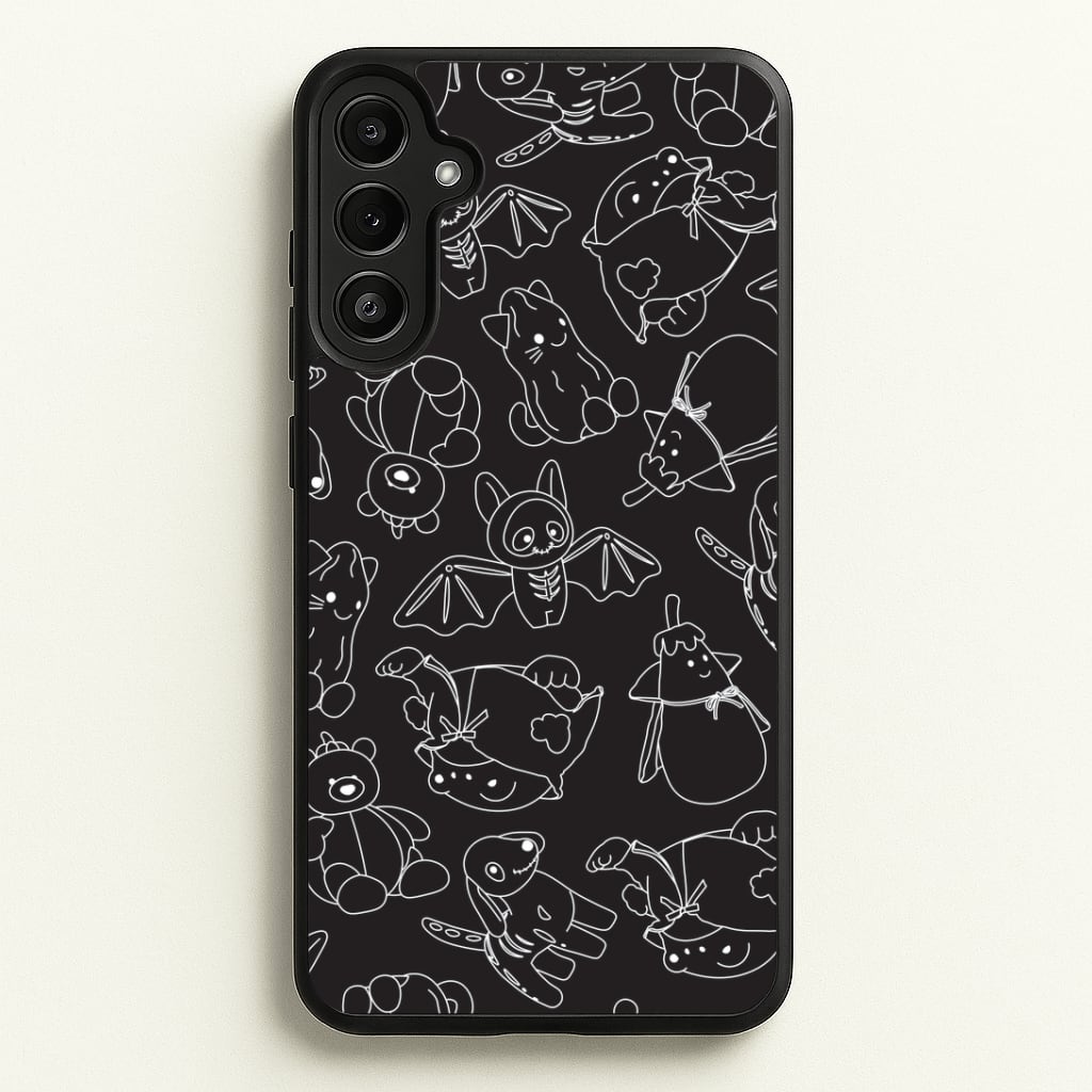 Halloween Plushies Pattern II - Halloween Galaxy A34 Case