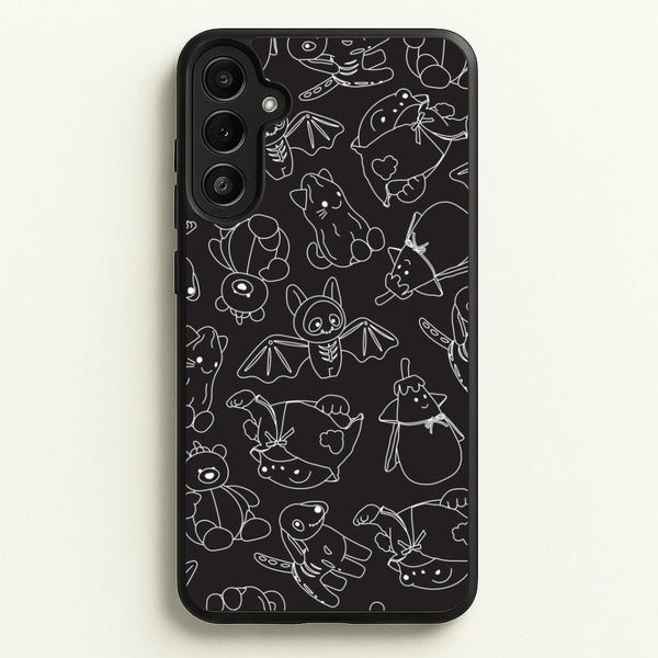 Halloween Plushies Pattern II - Halloween Galaxy A36 Case