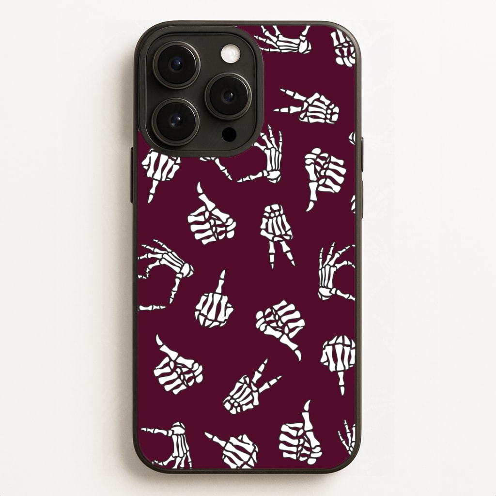 Skeleton Hands Pattern iPhone 16 Pro Max Case
