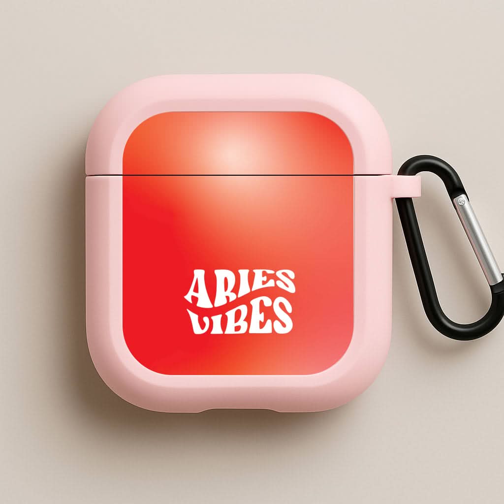 Aries Vibes Gradient Zodiac Pink AirPods Case