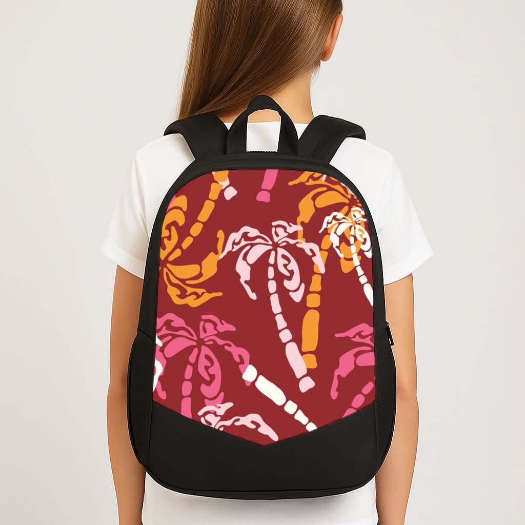 Abstract Palm Trees Pattern School Bag