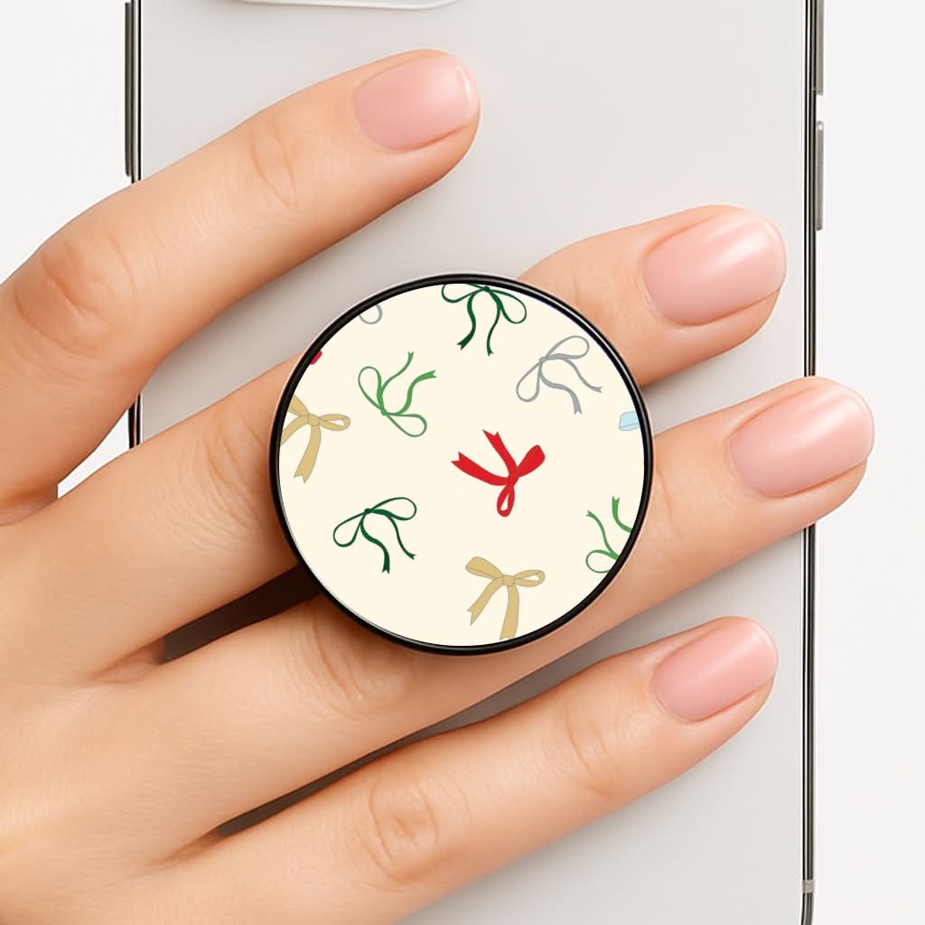 Coquette Christmas Bows Pattern Phone Grip