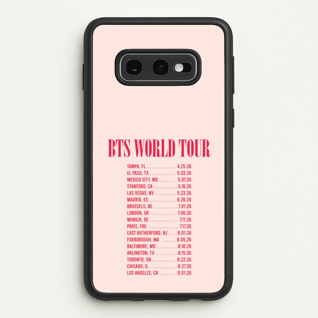 K-Pop Band World Tour List 2026 Galaxy S10e Case