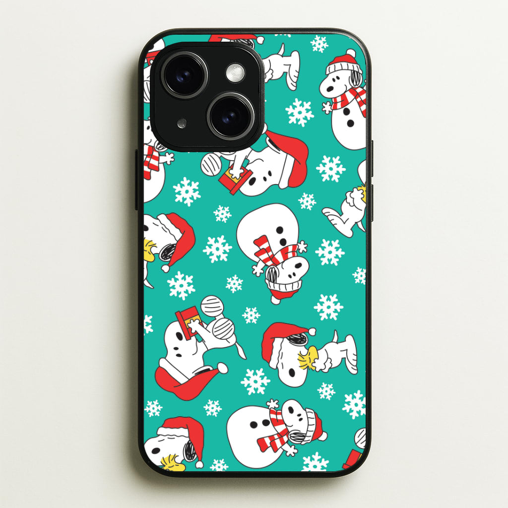 Christmas Cartoon Beagle Pattern iPhone 14 Case