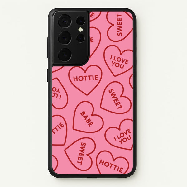 Quote Love Hearts Pattern Galaxy S21 Ultra Case