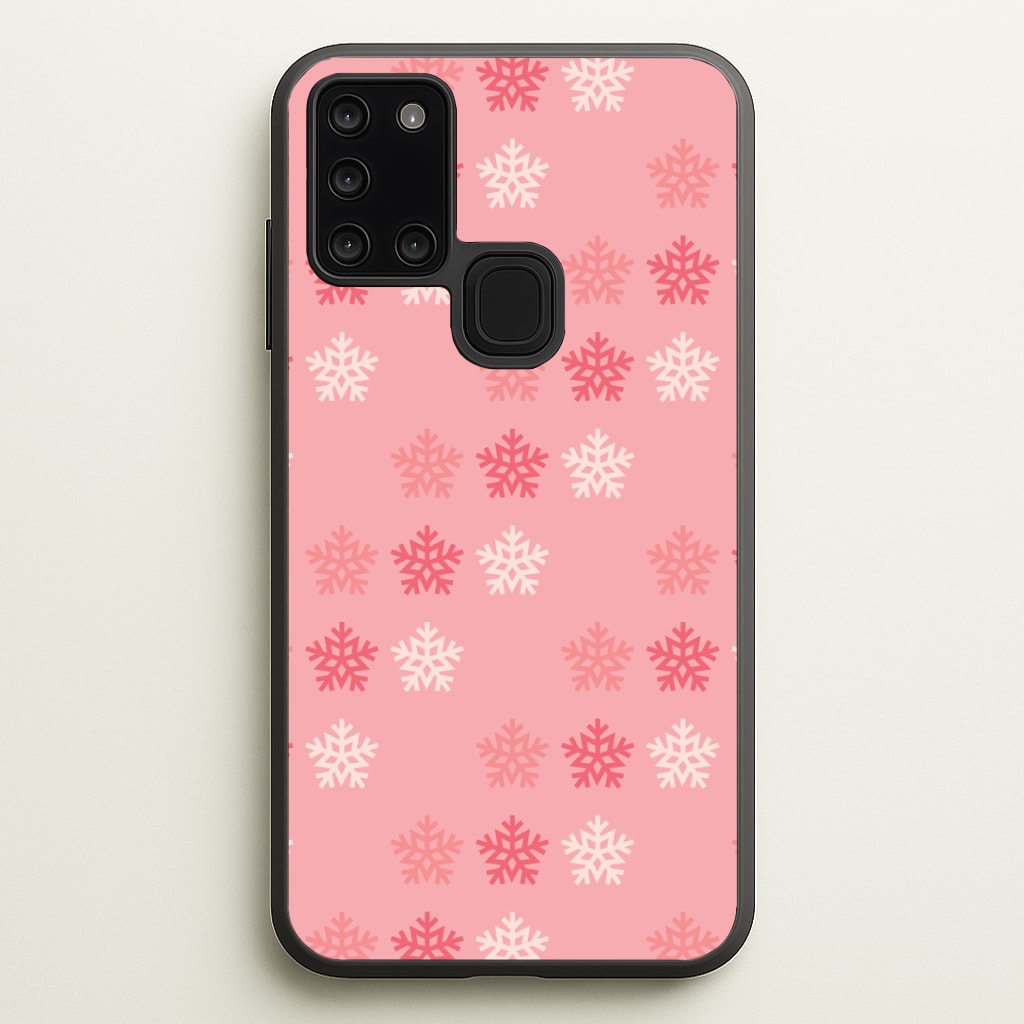 Red Slowflakes Christmas Pattern Galaxy A21s Case