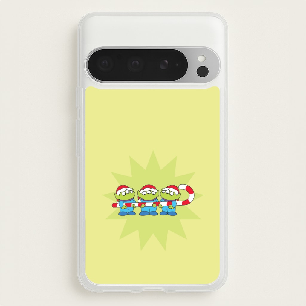 Cute Green Aliens Candycane Google Pixel 9 Pro XL Case