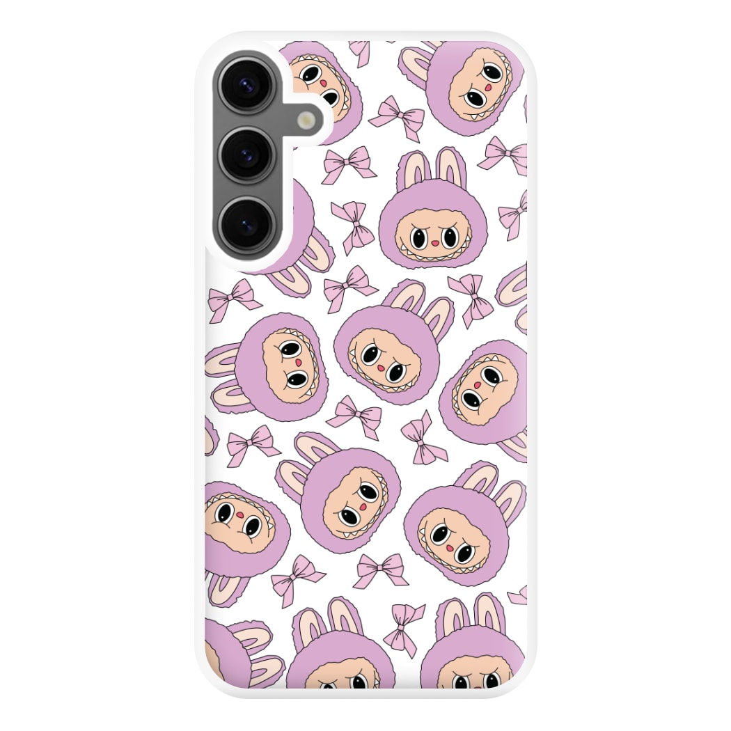 Cute Purple Monster And Bows Pattern Galaxy S25 Plus Case