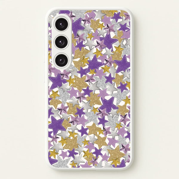 Mauve Stars Collage Galaxy S25 Plus Case