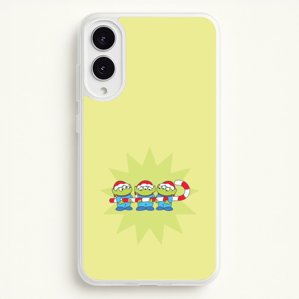 Cute Green Aliens Candycane Galaxy S25 Edge Case