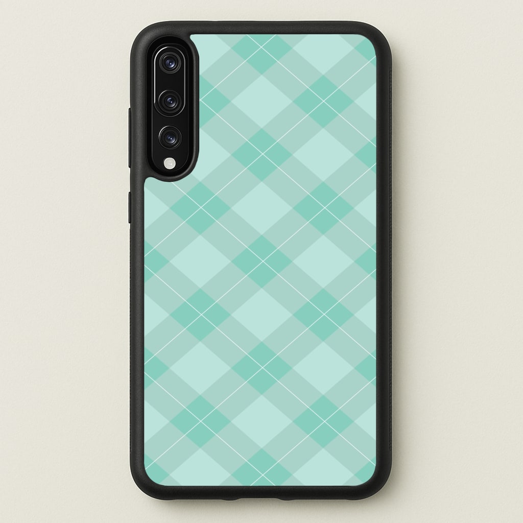 Light Cyan Tartan Christmas Pattern Huawei P20 Pro Case