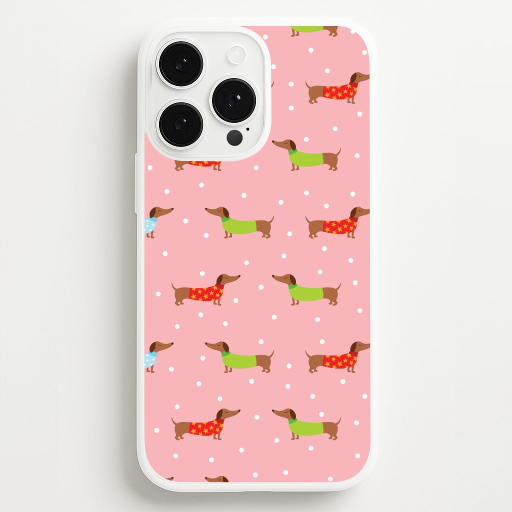 Christmas Jumpers Dachshund Pattern iPhone 13 Pro Max Case